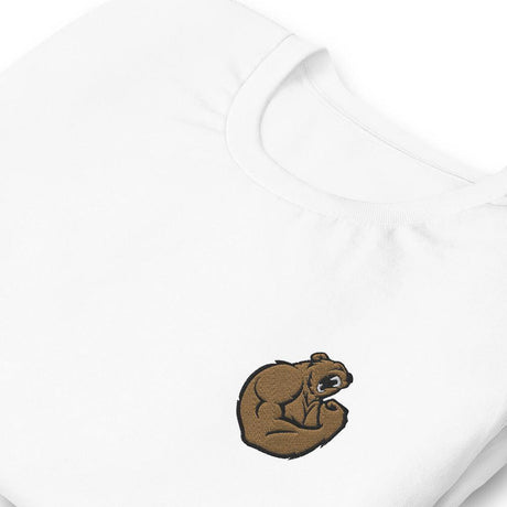 Bicep Bear (Embroidered)-Embroidered T-Shirts-Swish Embassy