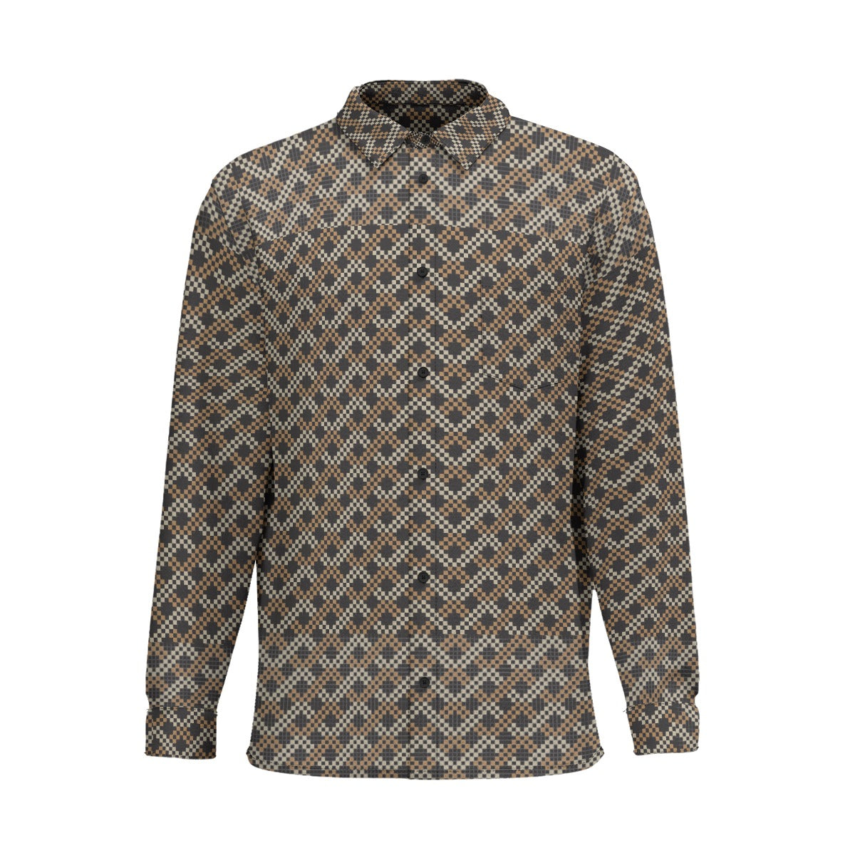 Chevron (Cotton Long Sleeve Shirt)-Cotton Long Sleeve Button Shirt-Swish Embassy