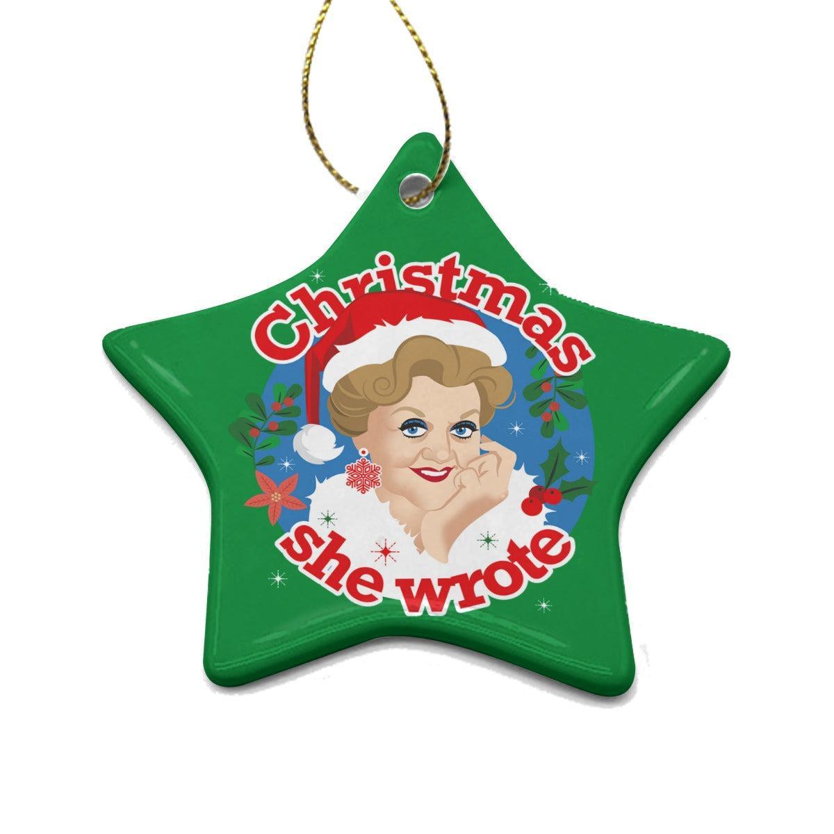 Christmas She Wrote (Ceramic Holiday Keepsake) (Ceramic Holiday Keepsake)-Ceramic Holiday Keepsake-Swish Embassy