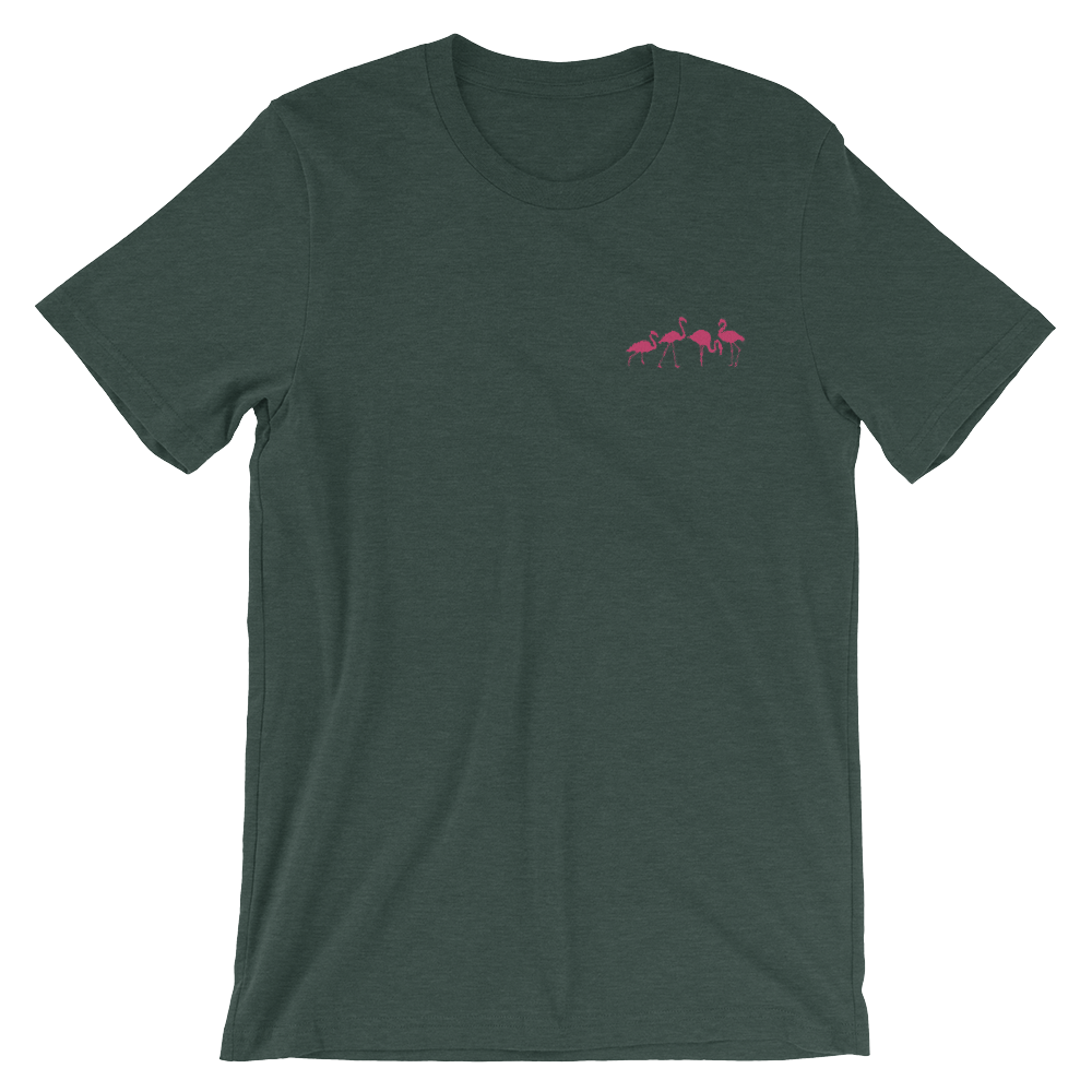 Flamingo (Embroidered T-Shirt)-Embroidered T-Shirts-Swish Embassy