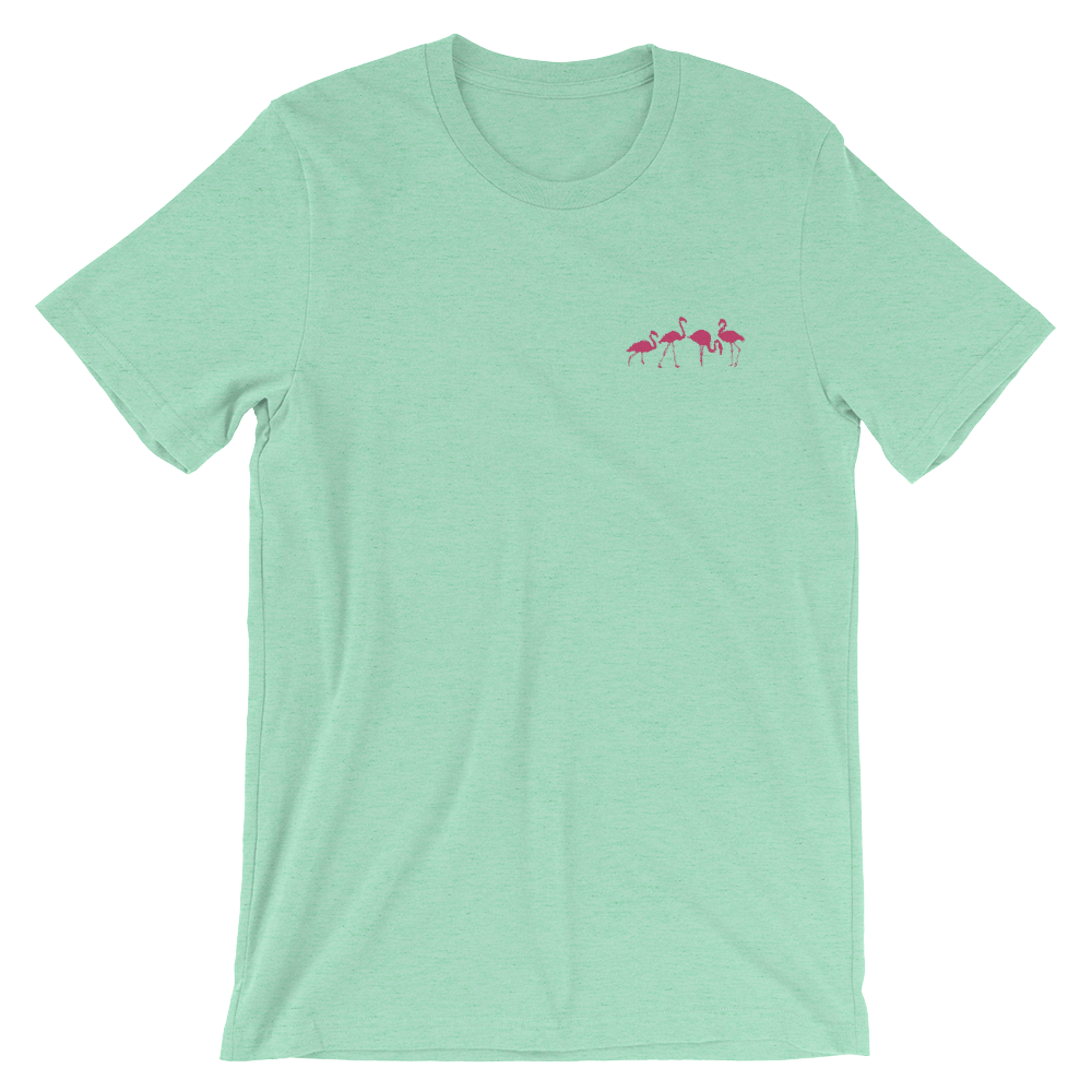 Flamingo (Embroidered T-Shirt)-Embroidered T-Shirts-Swish Embassy