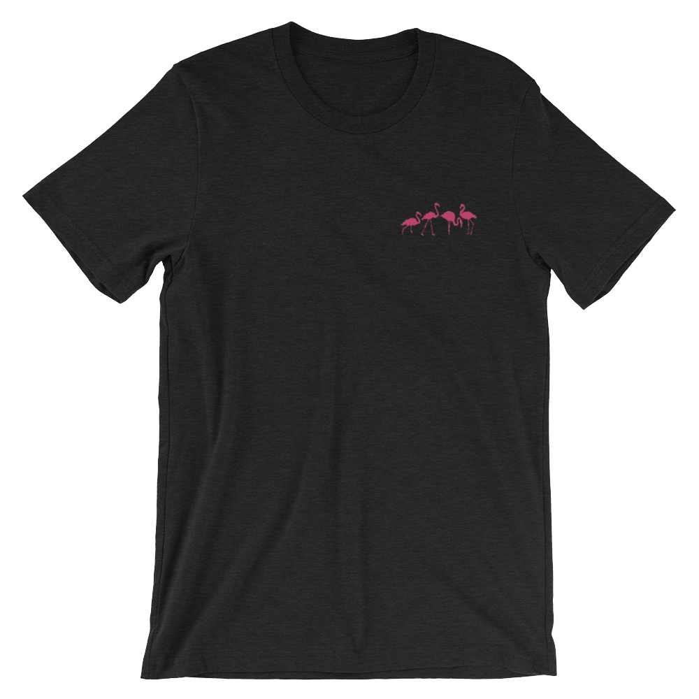 Flamingo (Embroidered T-Shirt)-Embroidered T-Shirts-Swish Embassy