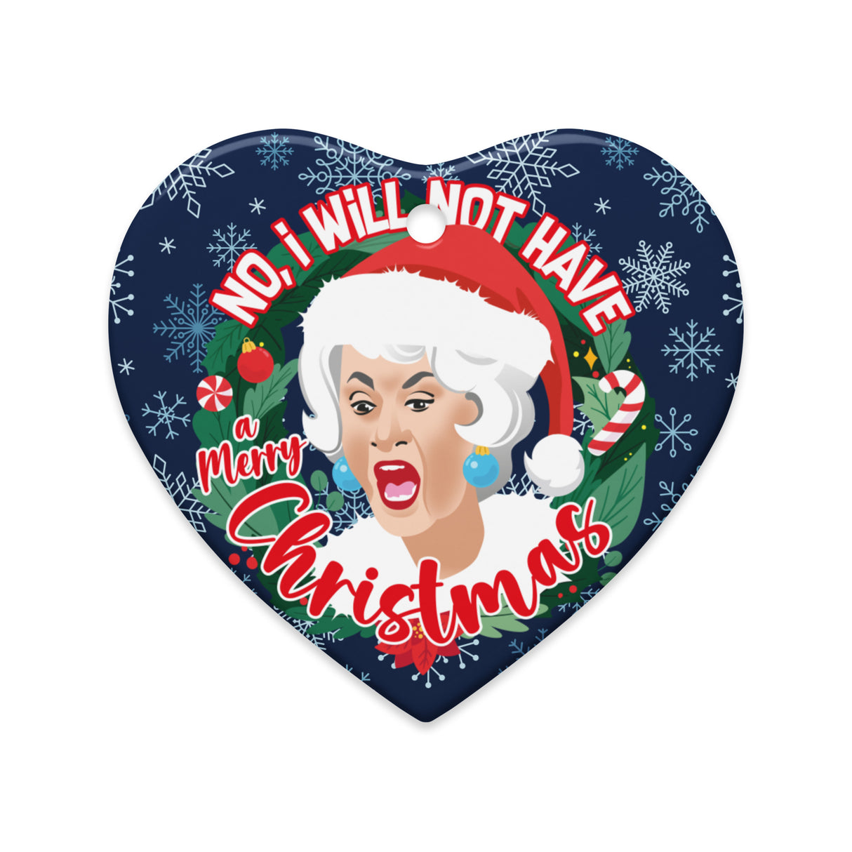 GG No I Will Not Have A Merry Xmas (Ceramic Ornament)-Ceramic Ornament-Swish Embassy