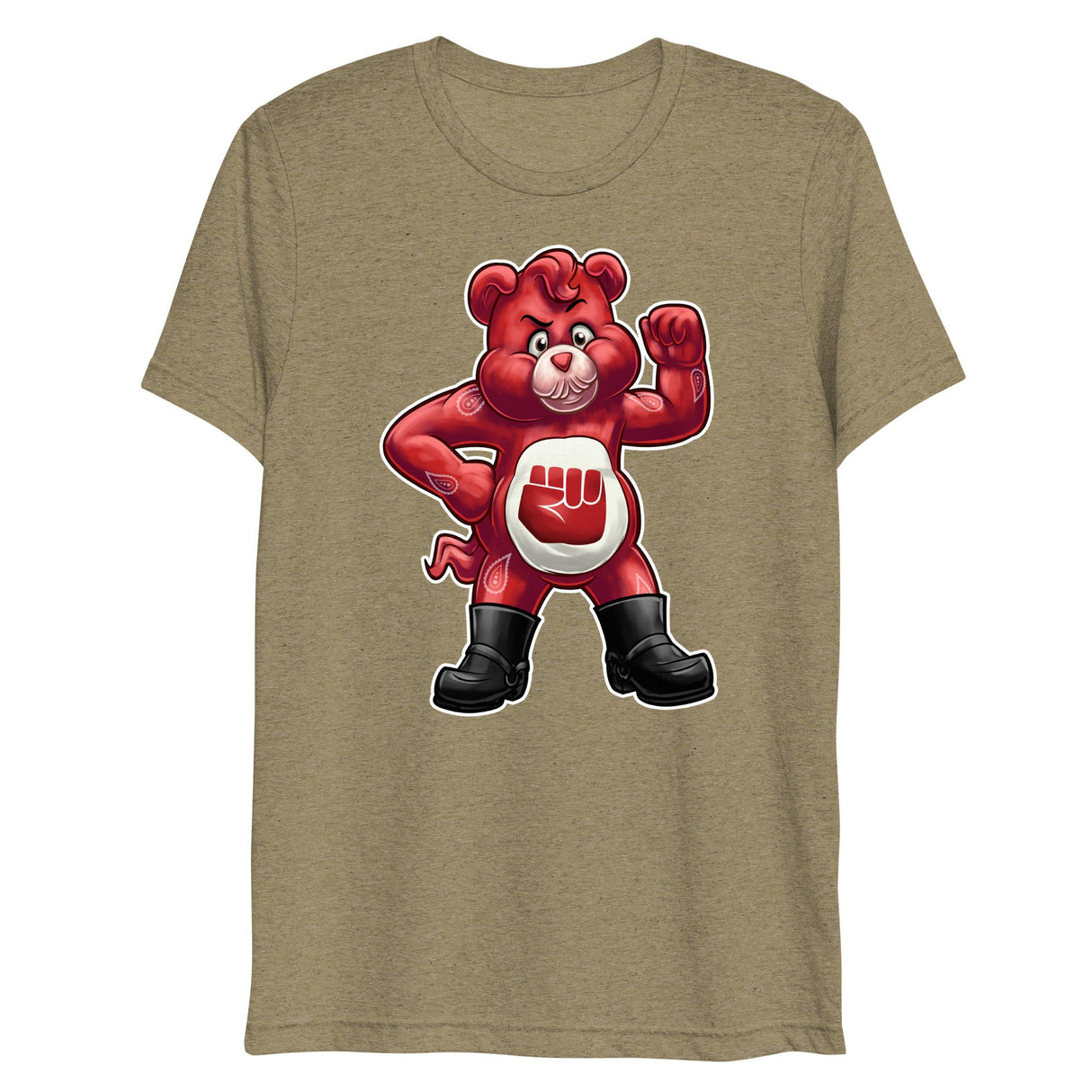 Hanky Bear - Red (Triblend)-Triblend T-Shirt-Swish Embassy