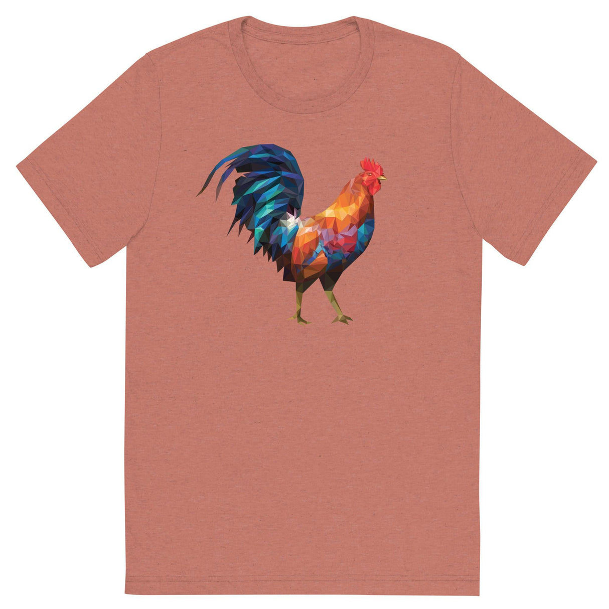 Huge Polygon Rooster (Triblend)-Triblend T-Shirt-Swish Embassy