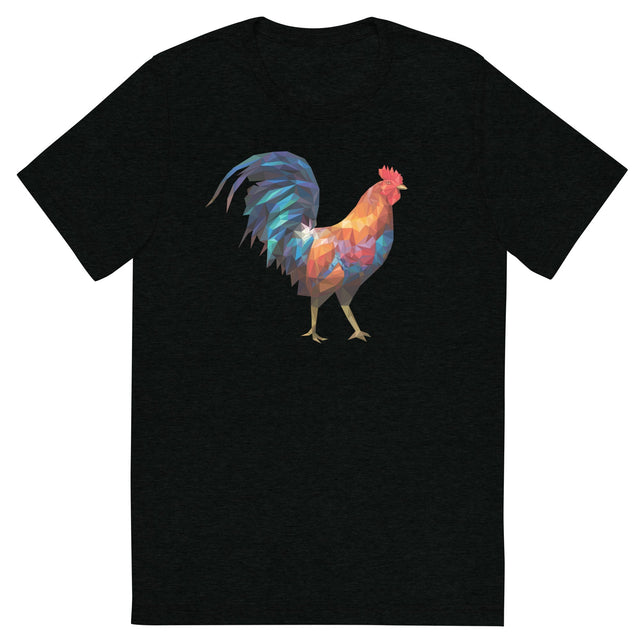 Huge Polygon Rooster (Triblend)-Triblend T-Shirt-Swish Embassy