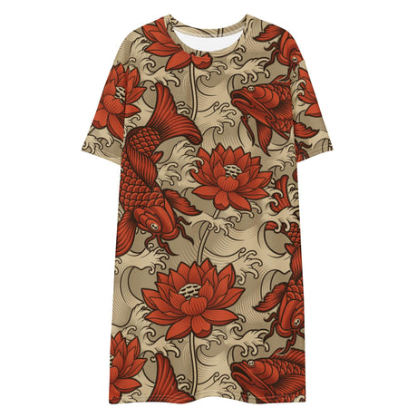 Koi & Lotus (Kaftan Shirt)-Kaftan Shirt-Swish Embassy