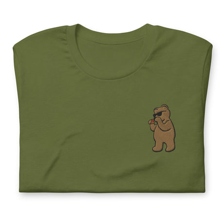 Leather Cleaner Bear (Embroidered)-T-Shirts-Swish Embassy