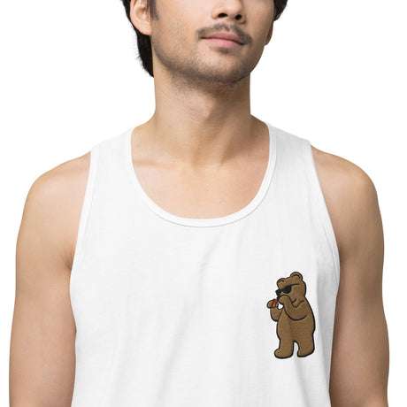 Leather Cleaner Bear (Embroidered - Tank Top)-Tank Top-Swish Embassy