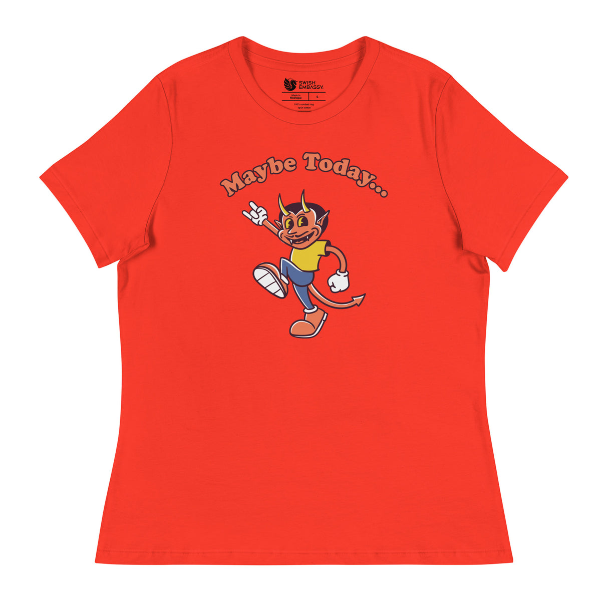 Maybe Today (Women's Relaxed T-Shirt)-Women's T-Shirts-Swish Embassy