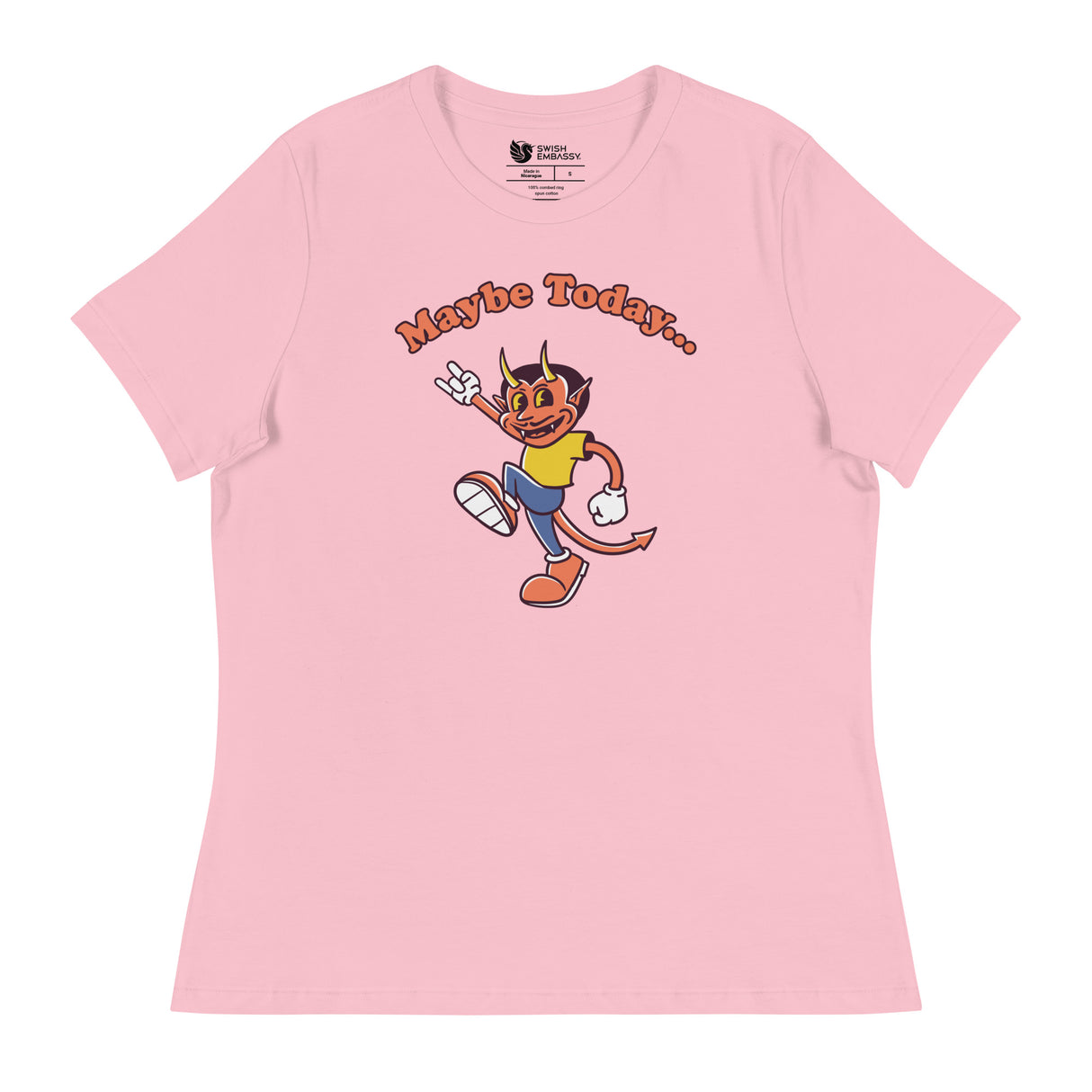 Maybe Today (Women's Relaxed T-Shirt)-Women's T-Shirts-Swish Embassy