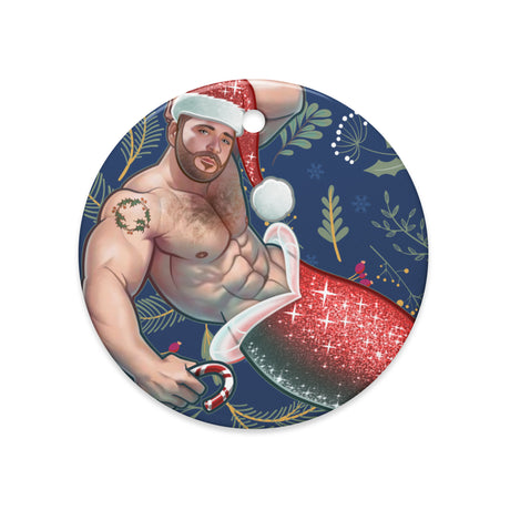 Merman Christmas (Ceramic Ornament)-Ceramic Ornament-Swish Embassy