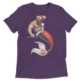 Merman Christmas (Triblend)-Triblend T-Shirt-Swish Embassy