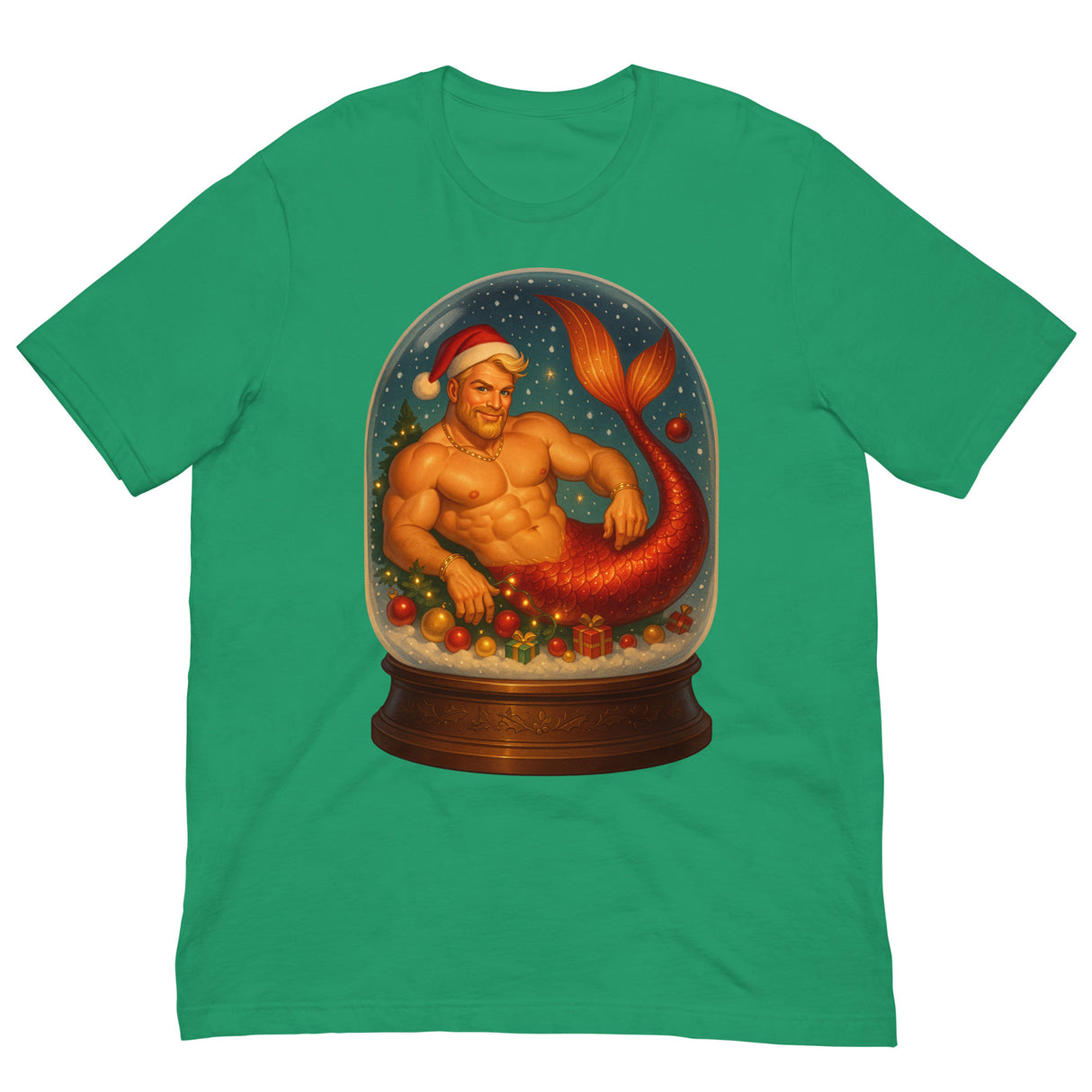 Merman in a Snow Globe-Christmas T-Shirts-Swish Embassy