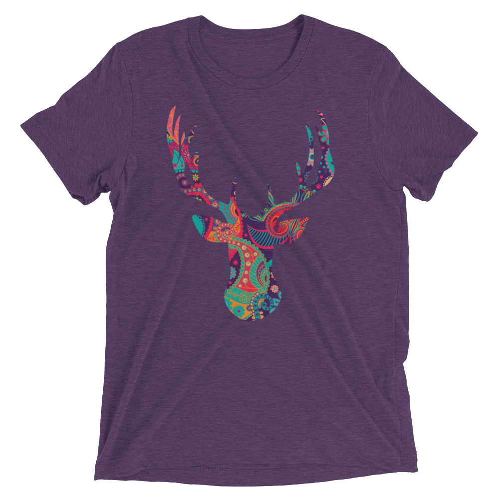 Paisley Stag (Triblend)-Triblend T-Shirt-Swish Embassy