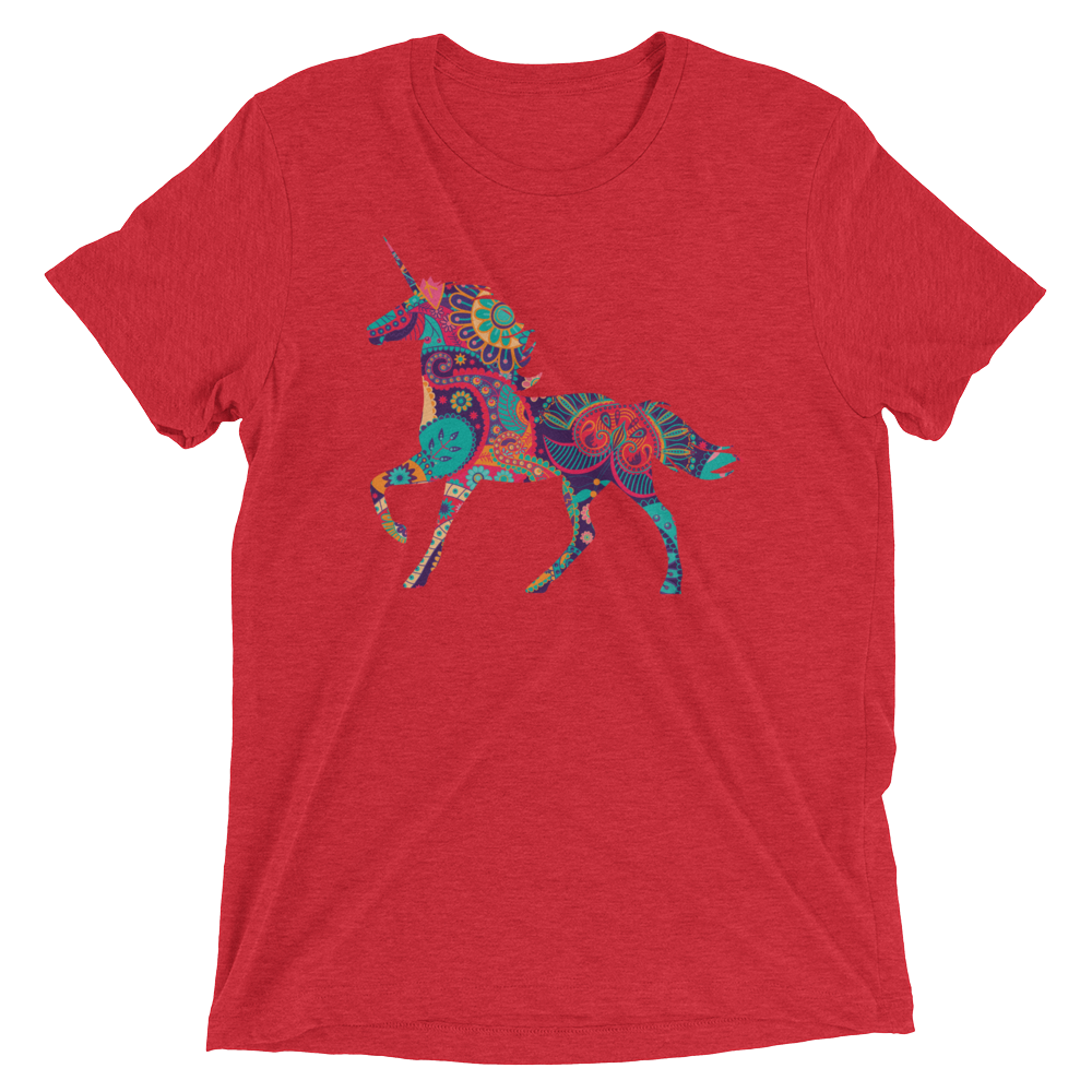 Paisley Unicorn (Triblend)-Triblend T-Shirt-Swish Embassy