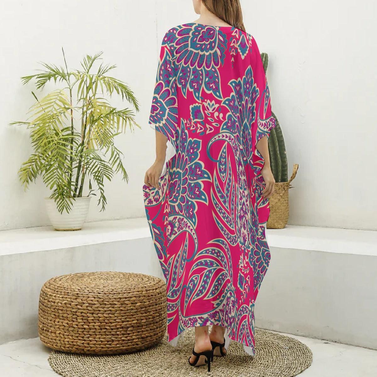 Pink Paisley Club (Kaftan)-Kaftan-Swish Embassy