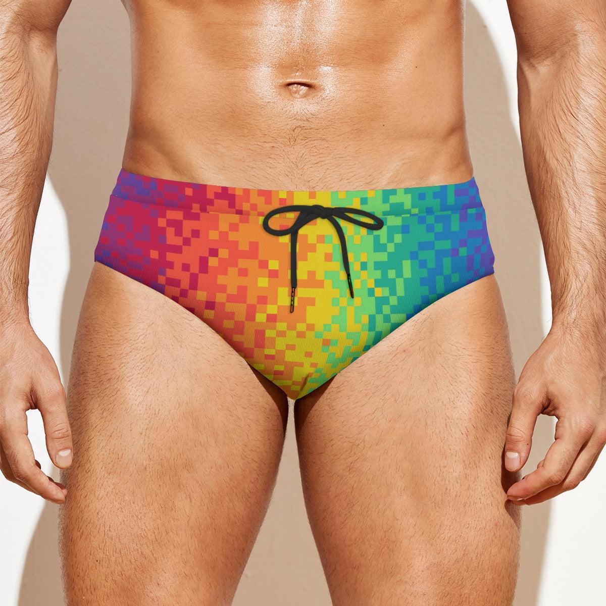 Pixel Perfect Pride (Swim Briefs)-Swim Briefs-Swish Embassy