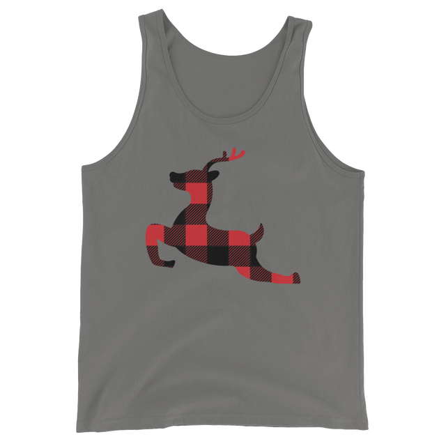 Plaid Reindeer (Tank Top)-Christmas Tanks-Swish Embassy