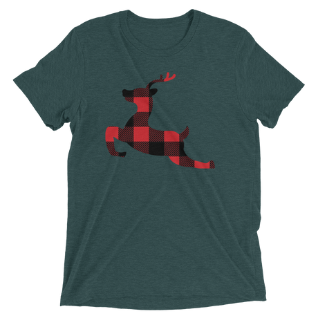 Plaid Reindeer (Triblend)-Triblend T-Shirt-Swish Embassy