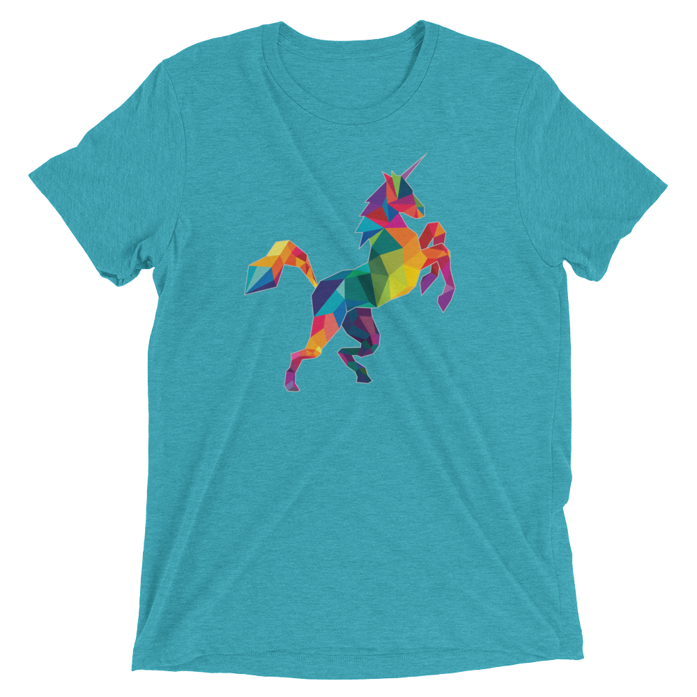 Polygon Unicorn (Triblend)-Triblend T-Shirt-Swish Embassy