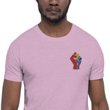 Rainbow Fist (Embroidered)-Embroidered T-Shirts-Swish Embassy