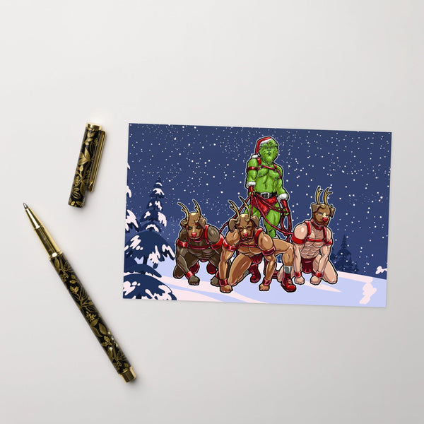 Reindeer Gains — Greeting Card