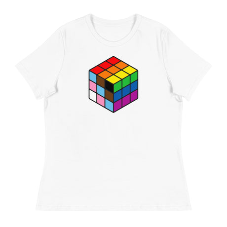 Rubik's Pride (Women's Relaxed T-Shirt)-Women's T-Shirts-Swish Embassy