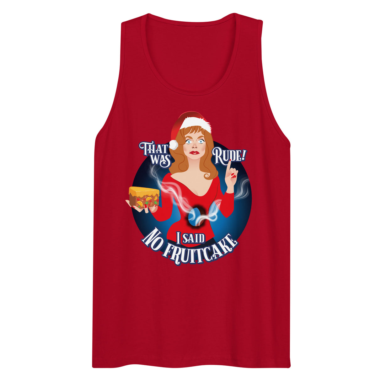 Rude Fruitcake (Tank top)-Christmas Tank Tops-Swish Embassy