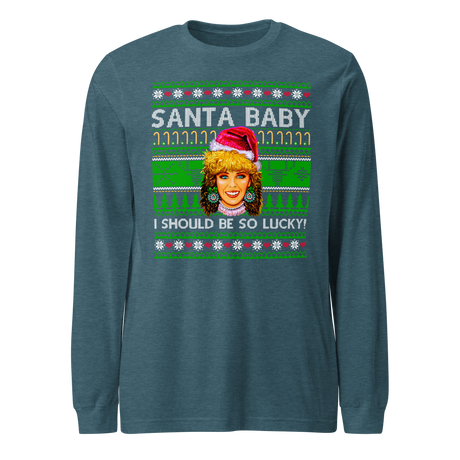 Santa Baby I Should Be So Lucky (Ugly Christmas)-T-Shirts-Swish Embassy