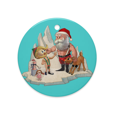 Santa'S Little Helper (Ceramic ornament)-Ceramic Ornament-Swish Embassy