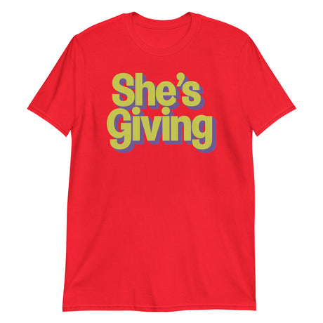 She's Giving (Text Shirt)-Text Shirt-Swish Embassy