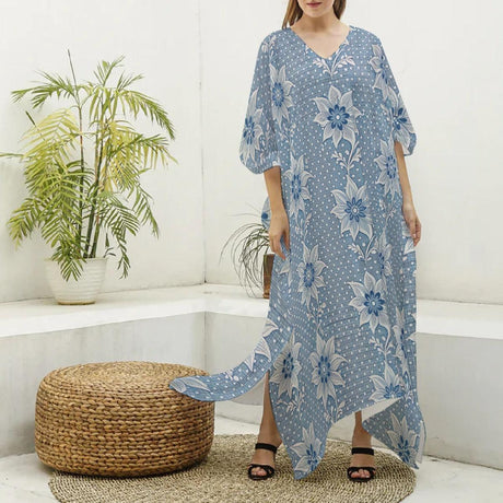 Steel Bloom (Kaftan)-Kaftan-Swish Embassy