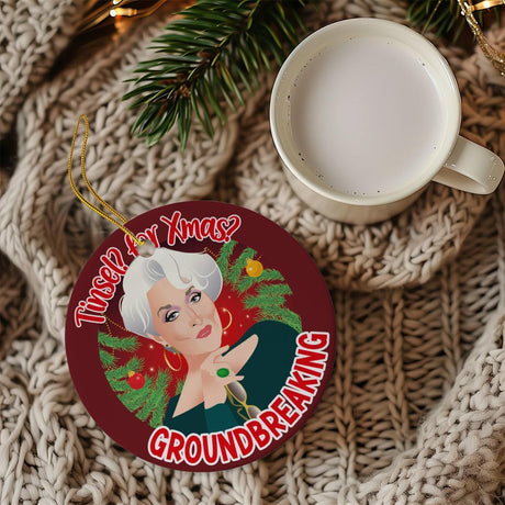 Tinsel for Xmas? Groundbreaking (Ceramic Holiday Keepsake)-Ceramic Holiday Keepsake-Swish Embassy