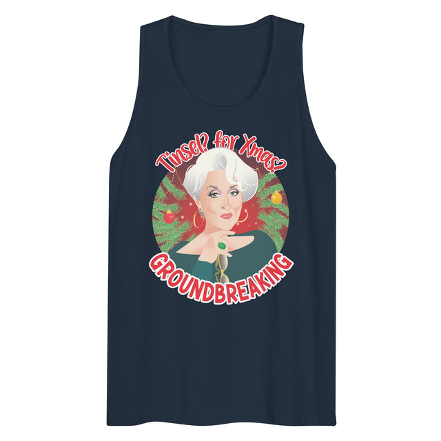 Tinsel for Xmas? Groundbreaking (Tank Top)-Christmas Tank Tops-Swish Embassy