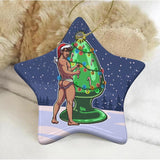 Trim the Rear (Ceramic Holiday Keepsake)-Ceramic Holiday Keepsake-Swish Embassy