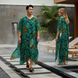 Turquoise Florals (Kaftan)-Kaftan-Swish Embassy