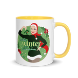 Debut garment mockup | Another Winter in a Summer Town (Mug) | Yellow