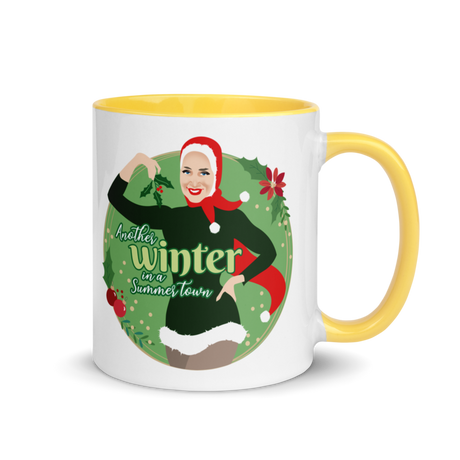 Debut garment mockup | Another Winter in a Summer Town (Mug) | Yellow