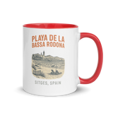 Debut garment mockup | Playa de la Bassa Rodone (Mug) | Red