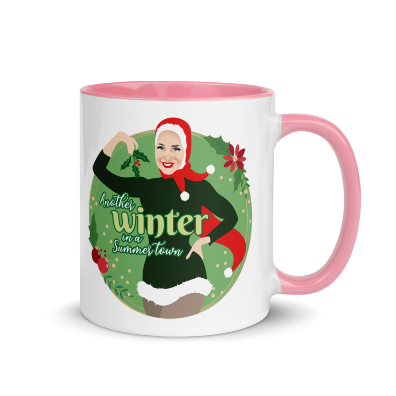 Debut garment mockup | Another Winter in a Summer Town (Mug) | Pink