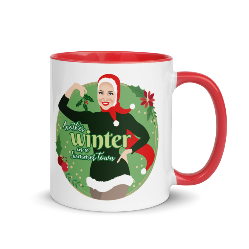 Debut garment mockup | Another Winter in a Summer Town (Mug) | Red