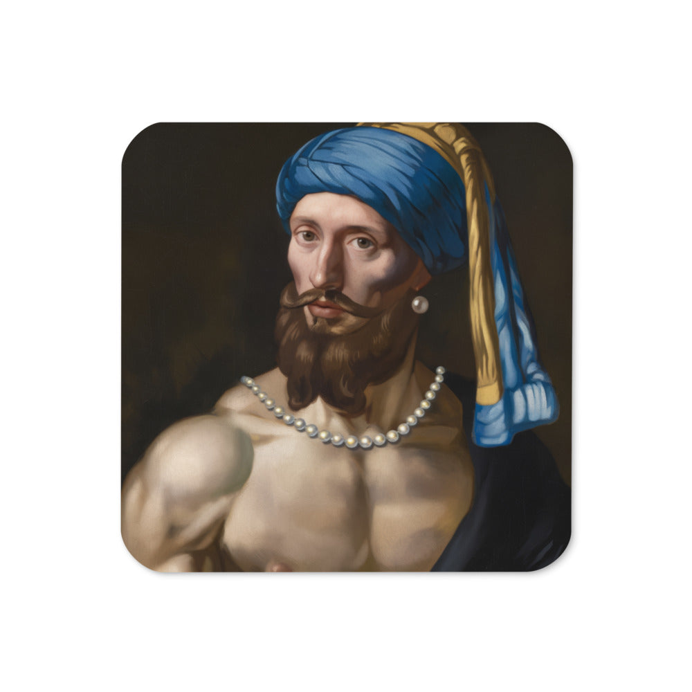 Boy with a Pearl Necklace coaster