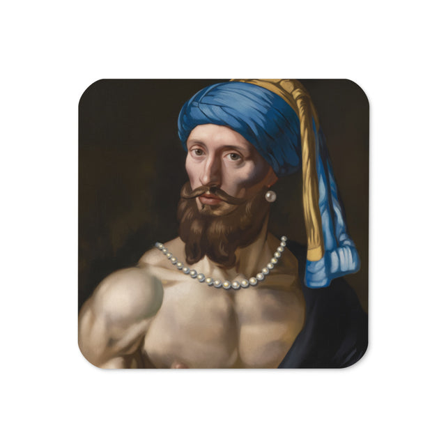 Boy with a Pearl Necklace coaster