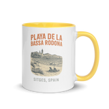 Debut garment mockup | Playa de la Bassa Rodone (Mug) | Yellow