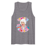 Debut garment mockup | Condoms! (Tank Top) | Athletic Heather