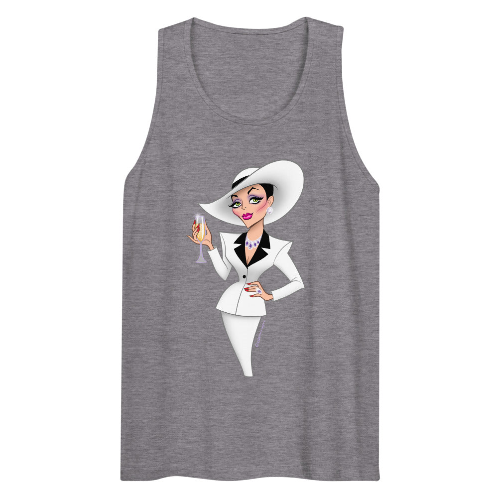 Debut garment mockup | Champagne & Shoulder Pads (Tank Top) | Athletic Heather