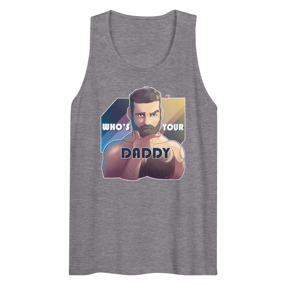 Debut garment mockup | Who's Your Daddy? (Tank Top) | Athletic Heather