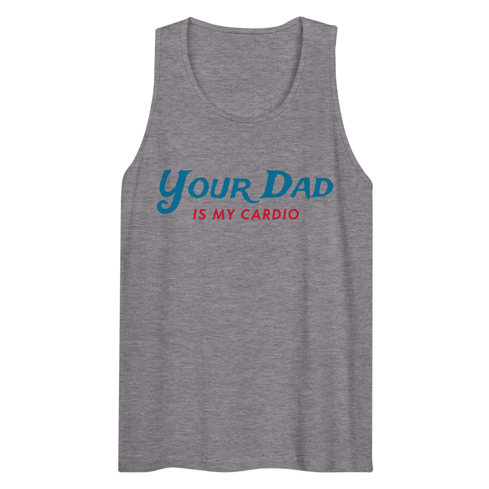 Debut garment mockup | Your Dad is my Cardio (Tank Top) | Athletic Heather