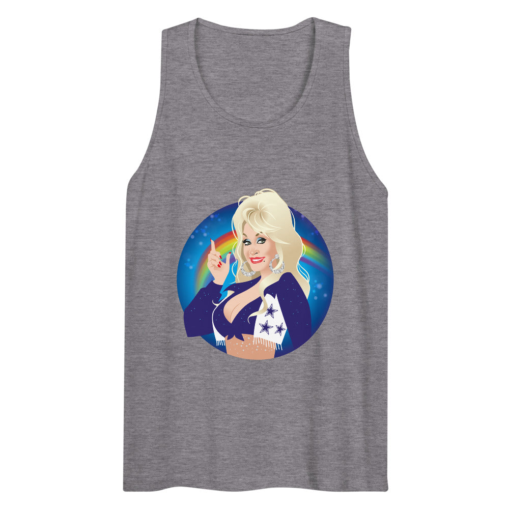 Debut garment mockup | Here Comes the Rainbow (Tank Top) | Athletic Heather